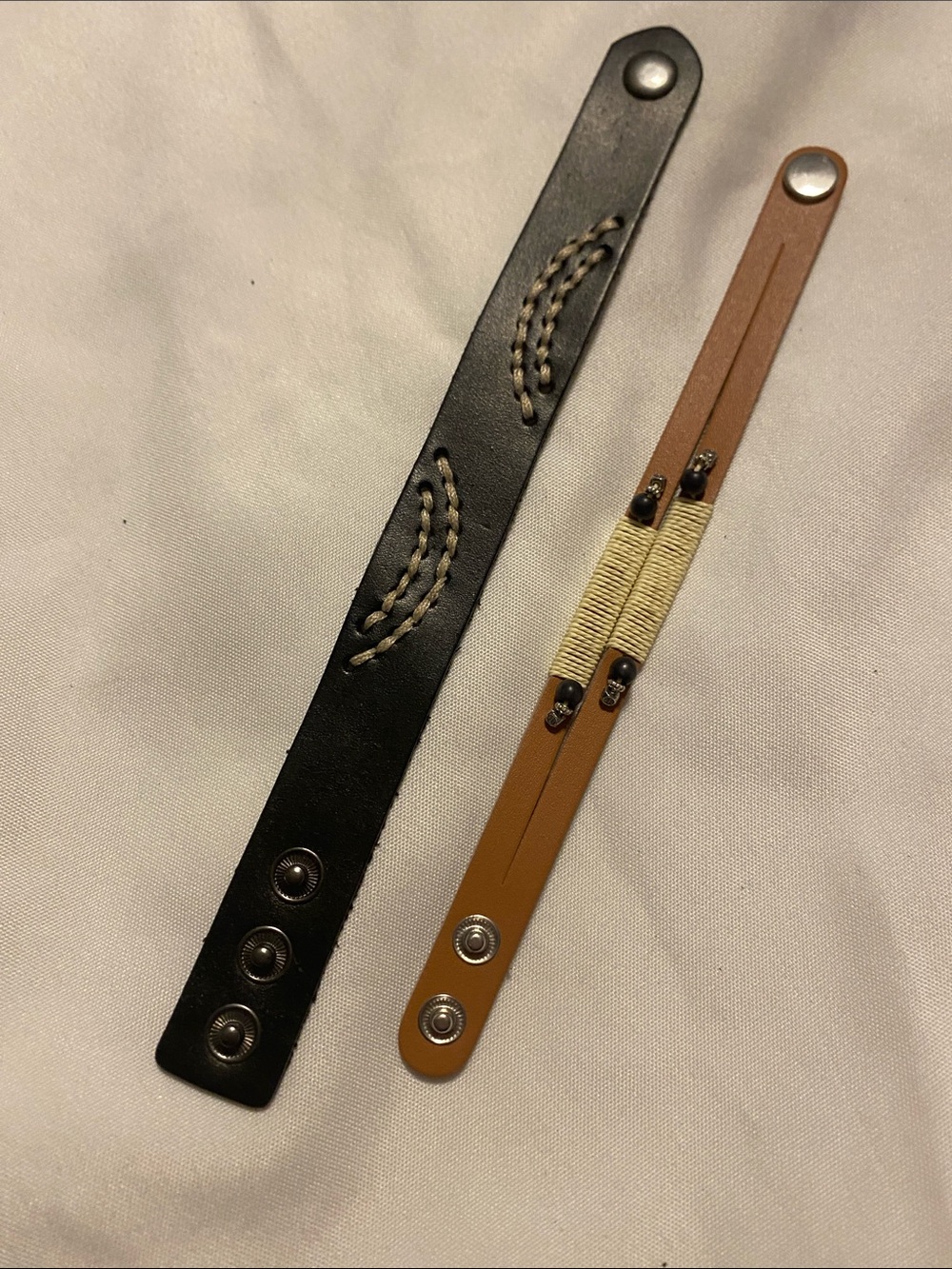 Black and Tan Men’s Leather Wrist Strap Set of 2